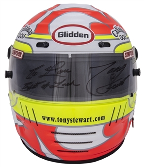 Tony Stewart Signed & Inscribed Racing Helmet Inscribed and Gifted To Lou Holtz (Holtz LOA & JSA)